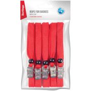 Набор шнурков для бейджей Berlingo, 45см, с клипсой, красные, 5шт. PDk_00008