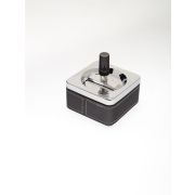 Пепельница 420042-936F S.Quire квадратная, сталь, покрытие никель  + искусственная кожа, 420042-936F