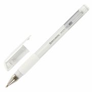 Ручка гелевая BRAUBERG White, БЕЛАЯ, узел 1мм, линия письма 0,5мм, 143416