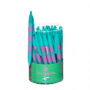 Ручка шариковая Centrum 86108, HOW ARE YOU, корп.мятный,цв.черн.синий 0,7 мм, автомат. ПРОРЕЗИНЕННАЯ