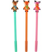 Ручка шариковая Centrum 89670 0,7 мм синяя Олень 3цвета в ассортименте: бирюзовый, розовый, коричнев