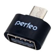 Переходник PERFEO PF-VI-O003, PF_5043 micro USB вилка - розетка USB2.0, OTG, чёрный