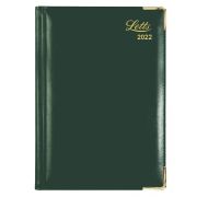 Ежедневник Letts 822945 LEXICON (PU) A5 2022г искусст.кожа бел стр позолоч.срез метал.уголки зеленый