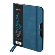 Ежедневник BRAUBERG Note 115931 A5, датированный 2025, под кожу, держ д/ручки, синий