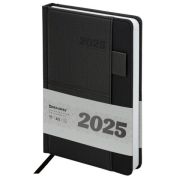 Ежедневник BRAUBERG Pocket 115906 А5 (138х213мм) датированный 2025 кожзам, черный