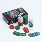 Покер, набор для игры, фишки с номиналом 100 шт, 11.5 х 19 см 427370