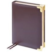 Ежедневник датированный Delucci DD5_89602 2025г, А6, 184л., Гладкая кожа, зол. срез, коричневый