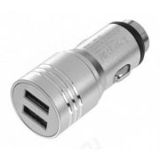 Адаптер USB Faison авто FZ4S 2xUSB 1.0A/2.4A серебро QC 2.0