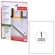 Этикетка самоклеящаяся TANEX, 114527 210х297мм, 1 этикетка, белая, 70г/м2, 50 л