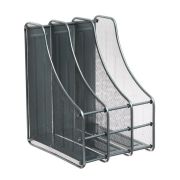 Лоток вертикальный для бумаг, 548726, 3 отделения, металлическая сетка, серый
