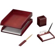 Настольный набор Good Sunrise M4C-10A (4 предмета) красное дерево МДФ бордовый/черный