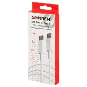Кабель SONNEN 513613, Type-C вилка - вилка Type-C,  1 м для быстрой зарядки