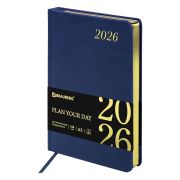 Ежедневник датированный BRAUBERG Iguana 117056 А5, синий, 2026г.