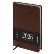 Ежедневник датированный BRAUBERG Impression 117511 А5, коричневый, срез серый 2026г.
