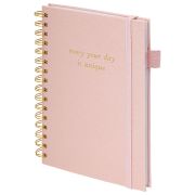 Бизнес-тетрадь BRAUBERG 116251 (148х216мм) Calipso под кожу, гребень 80л розовая