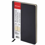 Блокнот BRAUBERG БОЛЬШОЙ ФОРМАТ А4(200x252мм), Income, под кожу, гребень, 128л,чёрный, 125204