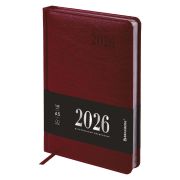 Ежедневник датированный BRAUBERG Impression 117512 А5, бордовый, срез серый 2026г.