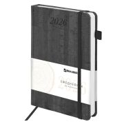 Ежедневник датированный BRAUBERG Wood 117108 А5 (138х213мм) датированный 2026 кожзам, серый