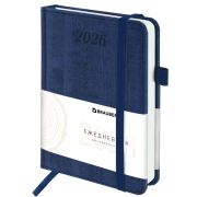 Ежедневник датированный BRAUBERG Wood 117264 А6 (100х150мм) датированный 2026 кожзам, синий