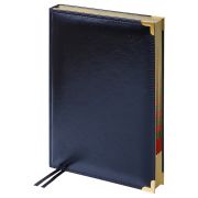 Ежедневник датированный Delucci 2026г., А4-(В5), 184л., Гладкая кожа, зол. срез, черный DD6_89401