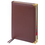Ежедневник датированный Delucci 2026г., А4-(В5), 184л., Фактурная кожа, зол. срез, корич DD6_90402