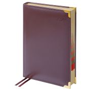 Ежедневник датированный Delucci 2026г., А5, 184л.,, Гладкая кожа, зол. срез, коричневый DD6_89502