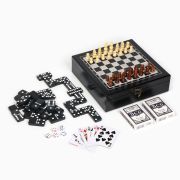 Набор игр «4 в 1», шахматы, домино, карты, деревянная подарочная версия 3797117