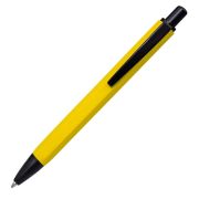 Шариковая ручка, Urban Lemoni, 210607.175 нажим мех-м, покрытие Soft Touch, хром. детали, жёлтая