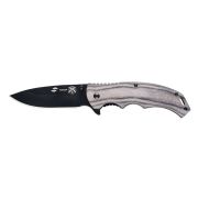 Нож Stinger FK-1116BK 120 мм, чёрного цвета, рукоять из дерева и стали серого цвета