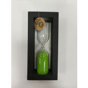 Часы ЧП300694 песочные 30 мин., песок салатовый, корпус черный (20х5х9см)