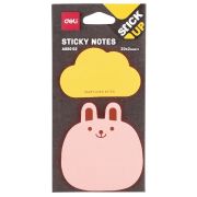 Закладки самокл. бумажные Deli EA55002 76х76мм 2цв.в упак. 20лист ЦЫПЛЁНОК,ЗАЯЦ,КОТ,МЕДВЕДЬ ассорти