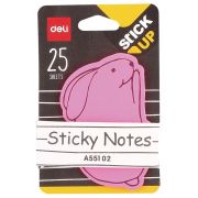 Закладки самокл. бумажные Deli EA55102 76х76мм 1цв.в упак. 25лист ЖИВОТНЫЕ АССОРТИ