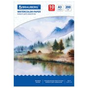 Папка для акварели BRAUBERG 111063 БОЛЬШОГО ФОРМАТА А3, 10л, 200г/м2, 297х420мм,Весна