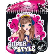 Блокнот Centrum 89635 с трафаретами и наклейками Superstyle 185*185 мм, 4 дизайна,24 л. с эскизами