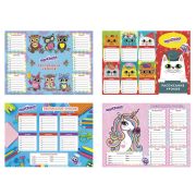 Расписание уроков и звонков 129781 А4, ЮНЛАНДИЯ, для девочек, ассорти (4 вида),