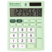 Калькулятор BRAUBERG 250515 ULTRA PASTEL-08-LG КОМПАКТНЫЙ (154x115мм), 8 разр, МЯТНЫЙ,